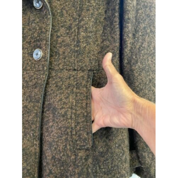 Steve Madden Wool Blend Coat size Lg Double Breasted Brown Hand Pockets‎ - Picture 6 of 11